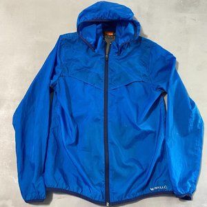 Merrell Jacket Adult Medium blue Womens Lightweight hiking camping packable hood